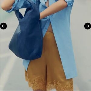 MARE MARE SILKY LACE-TRIM SHORTS